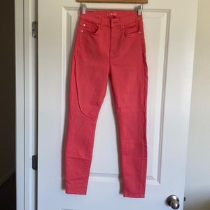 7 FOR ALL MANKIND HIGH WAIST SKINNY DENIM JEANS PANTS SIZE 24 NWOT